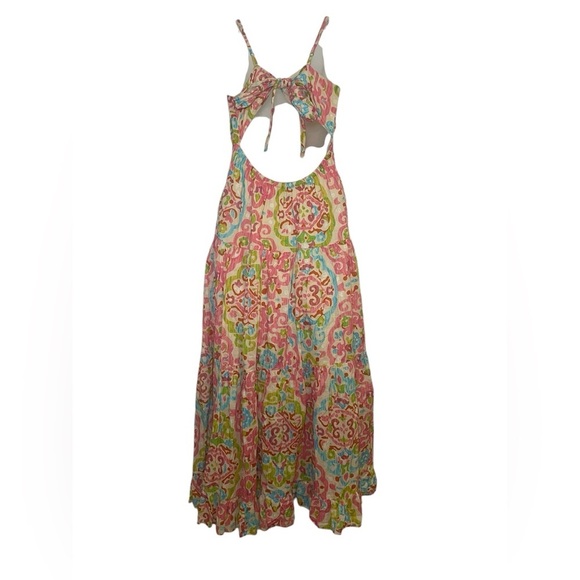 House of Harlow 1960 Hazel Batik Maxi Dress Open Back Boho Size Small - Picture 3 of 6